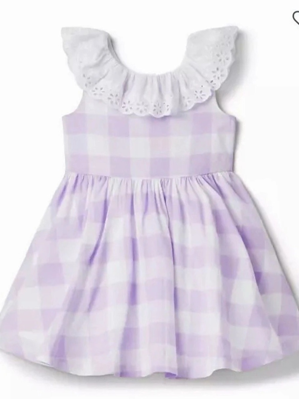 Janie and Jack Gingham Eyelet Collar Dress Girls 10